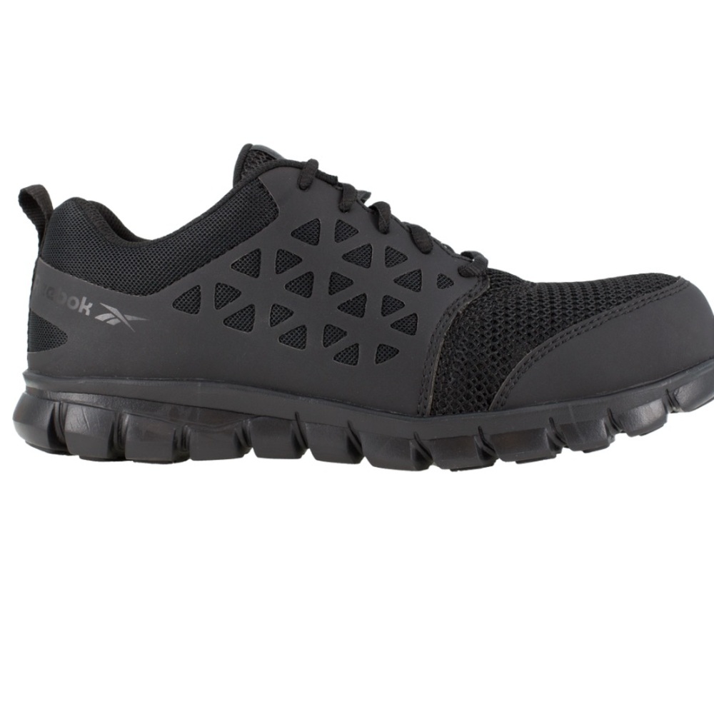 Reebok Mens Athletic Steel Toe Work Shoes Black Sneakers